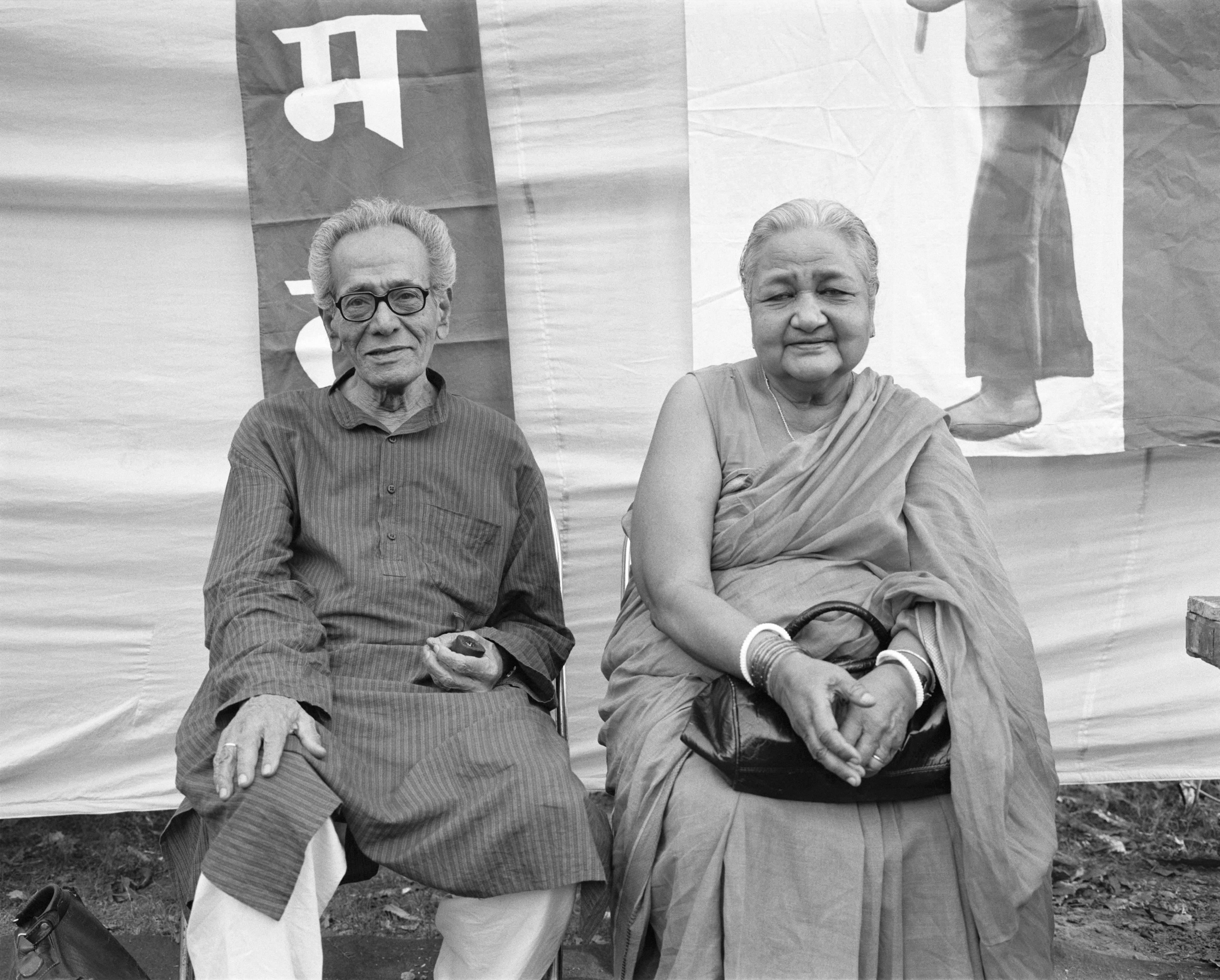 Habib Tanvir with his wife Moneeka Misraat a Sahmat event