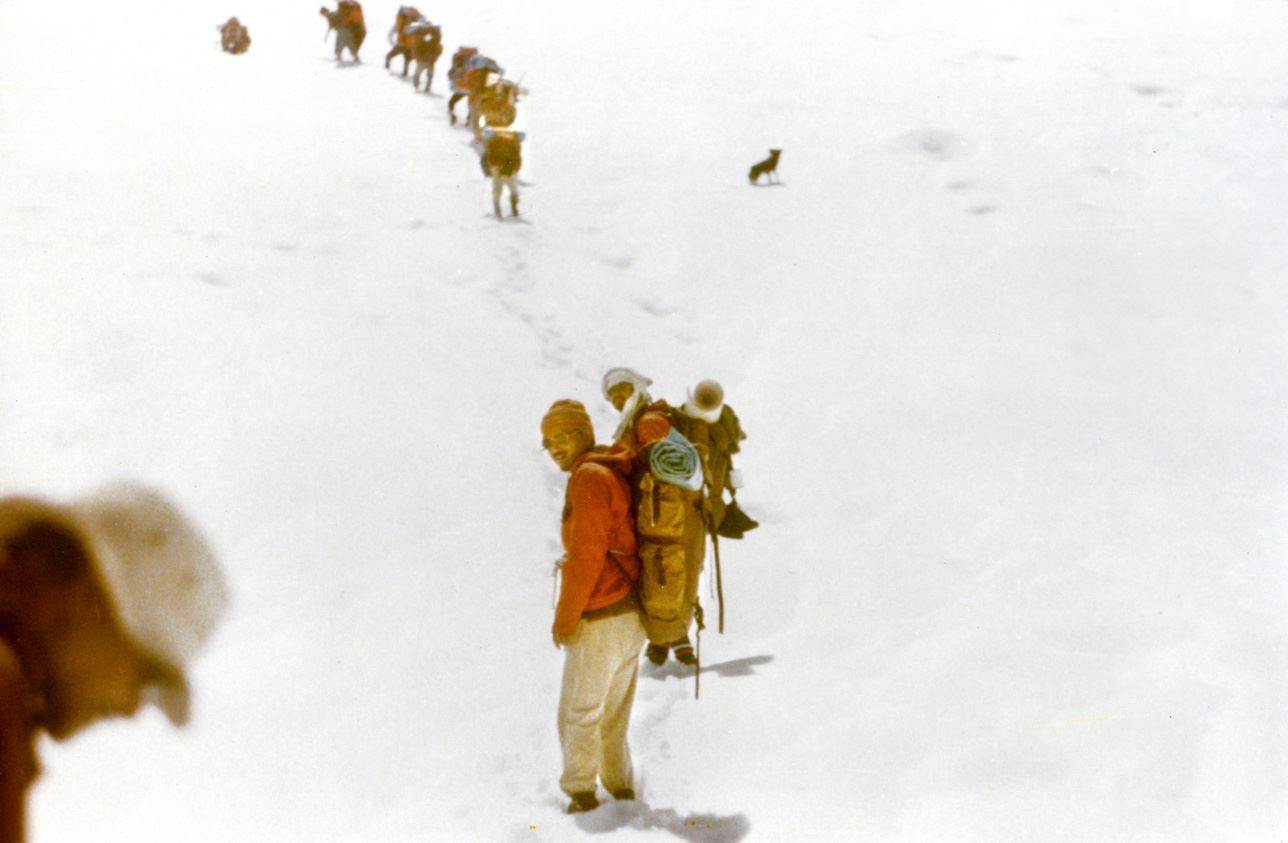 Our team proceeding to Camp 1 - Loveraj singh in the foreground face